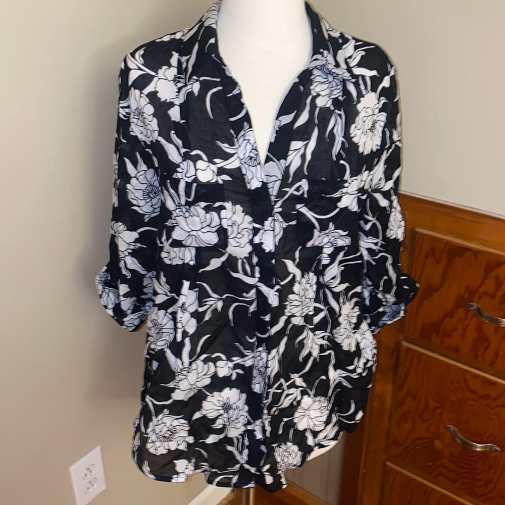 Light button down top or coverup